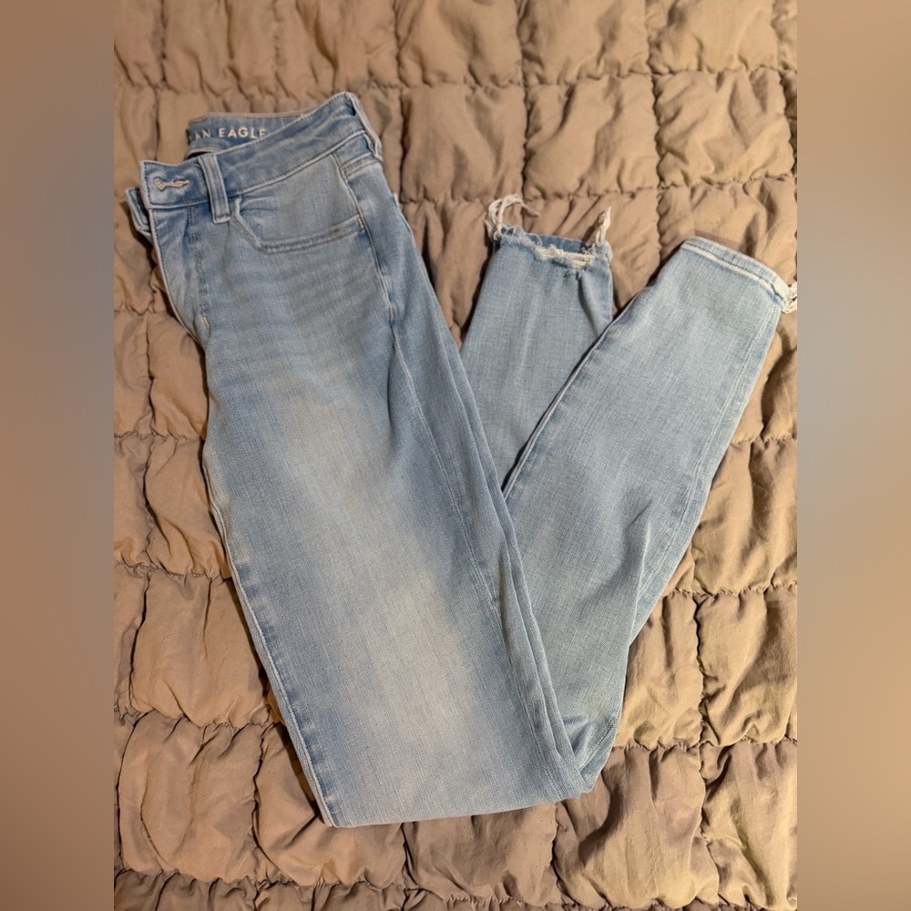 American Eagle Outfitters Women's Light Blue Skinny Jeans